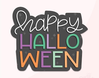 Happy Halloween Cookie Cutter .STL Files + . PNG Eddie Images!