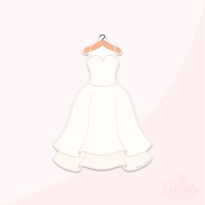 ウェディングドレスのプリンセスがハンガーに乗ったクッキーカッターセット .STL ファイル + .PNG エディ画像!
