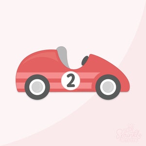 Retro Race Car 1 Cookie Cutter Set .STL Files + . PNG Eddie Image!