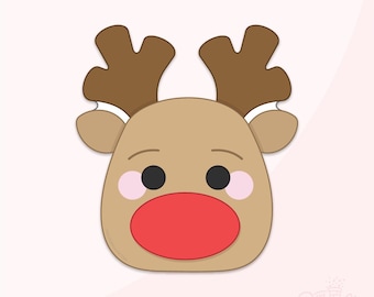 Reindeer Head Big Nose Cookie Cutter .STL Files + . PNG Eddie Image!
