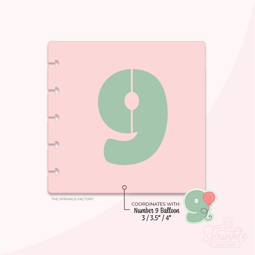 Number 9 Balloons STL Cookie Cutter AND Bonus Stencils, Eddie Outlines ...