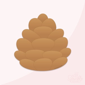May include: A brown pine cone cookie cutter. The cookie cutter is shaped like a pine cone with multiple layers of scales. The text "The Sprinkle Factory" is printed on the bottom of the cookie cutter.