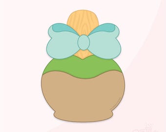 Caramel Apple With Bow Cookie Cutter .STL File + . PNG Eddie Image!