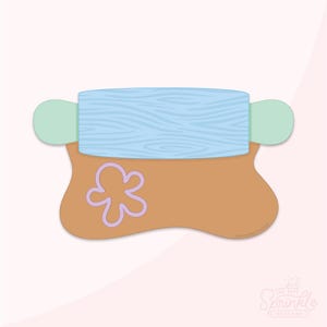 Rolling Pin With Dough Cookie Cutter .STL Files + . PNG Eddie Image!