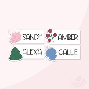 Weihnachten Tischkarten Set Cookie Cutter .STL-Dateien + 4 .PNG Eddie Bilder!