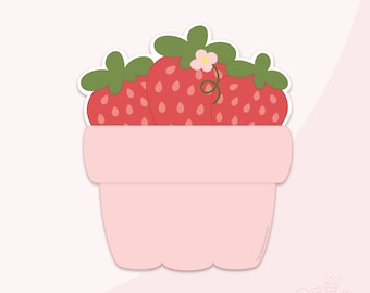 Strawberry Pint Cookie Cutter .STL Files  +  . PNG Eddie Image!