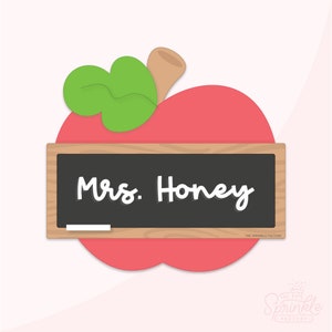 Apple Chalkboard Plaque Cookie Cutter Set .STL Files  + . PNG Eddie Image!