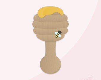 Honey Rattle Cookie Cutter .STL Files + . PNG Eddie Image!