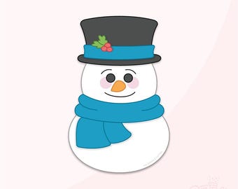 Snowman With Top Hat Cookie Cutter .STL Files With Eddie .PNG Image