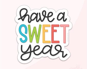 Have A Sweet Year Cookie Cutter Set .STL Files  + . PNG Eddie Image!
