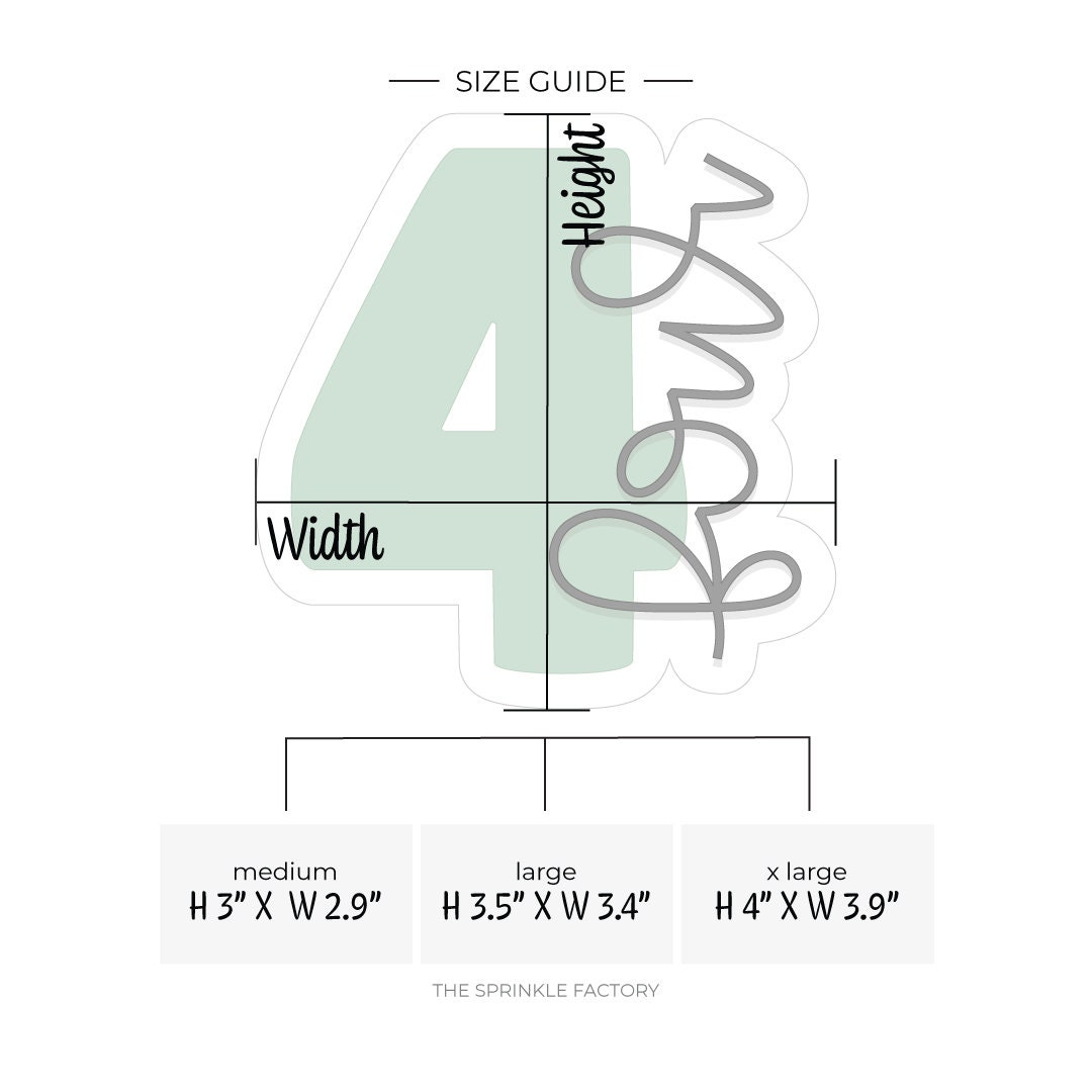 Number 4 Lettered Cookie Cutter .STL Files + .SVG Outlines! - Etsy