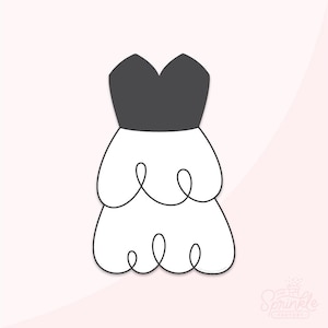 Classy Cocktail Dress Cookie Cutter .STL Files  + . PNG Eddie Image!