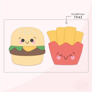 Better Together Burger And Fries Set Cookie Cutter .STL Files + .PNG Eddie Images!