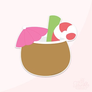 Christmas Coconut Drink Cookie Cutter .STL Files + . PNG Eddie Image!
