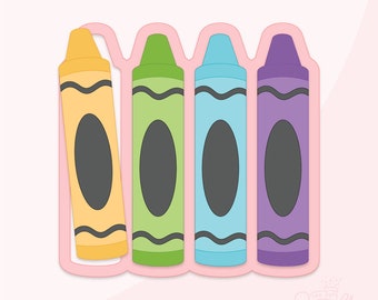 Skinny Crayon Multi Cookie Cutter Set .STL File  + 8 .PNG Eddie Images!