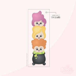 Stacking Sister Witch Mini Cookie Cutter Set .STL Files + . PNG Eddie Images!