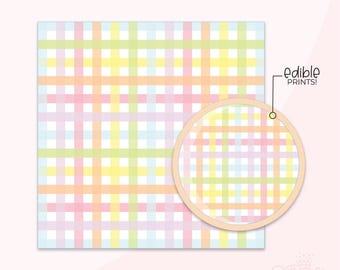 Pastel Rainbow Plaid Easter Print .PNG