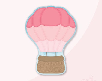 Hot Air Balloon Cookie Cutter Set .STL Files  + . PNG Eddie Image!