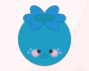 Fruit Friends Blueberry Cookie Cutter Set .STL Files  + . PNG Eddie Images!