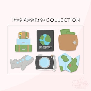 Travel Adventures Cookie Cutter Collection 6 .STL Files + 6 .PNG Eddie Images!