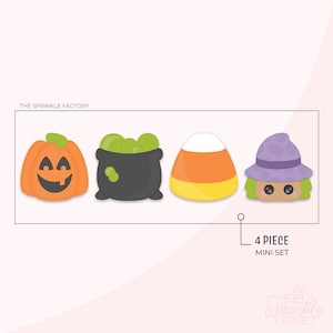 Trick Or Treat Mini Cookie Cutter Set .STL Files  + . PNG Eddie Images!