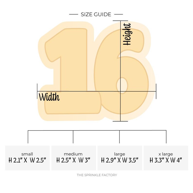 Number 16 Birthday STL Cookie Cutter AND .SVG Eddie Outlines ...