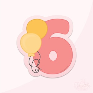 Number 6 Balloons STL Cookie Cutter AND Bonus Stencils, Eddie Outlines, + Projector Image!