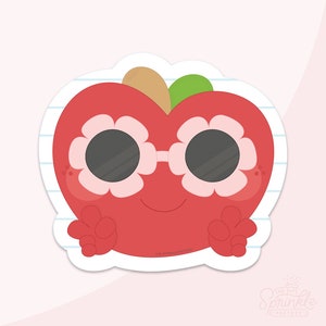 Groovy Apple With Print Cookie Cutter Set .STL Files  + . PNG Eddie Images!