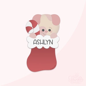 Puppy Stocking Friend Cookie Cutter .STL File With Eddie .PNG Image