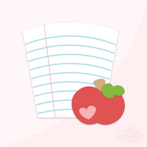 Paper With Apple Cookie Cutter Set .STL Files  + . PNG Eddie Image!