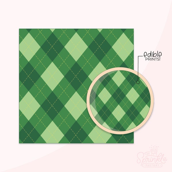 Green Argyle Print Print .PNG