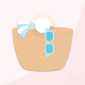 Woven Beach Bag Cookie Cutter Set .STL Files + . PNG Eddie Image!
