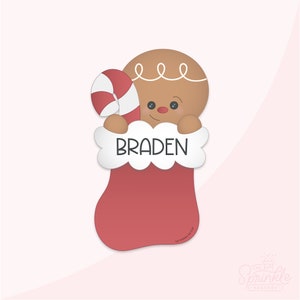Ginger Stocking Friend Cookie Cutter .STL File With Eddie .PNG Image