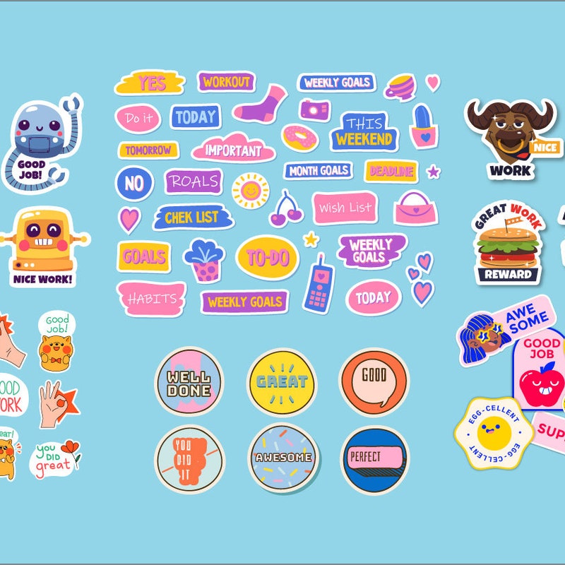 Good Job Stickers - Etsy
