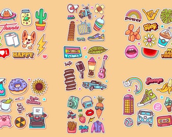 70 Funny Sticker Bundle - SVG PNG EPS - Vector Files for Cricut | Laptop Scrapbook Journaling