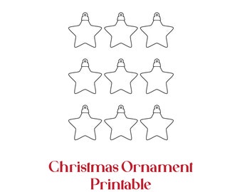 Christmas Ornament Templates, DIY Glitter Ornament (PDF Printable)