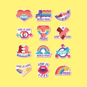 12 LGBT Pride Sticker für Cricut Packs EPS png SVG