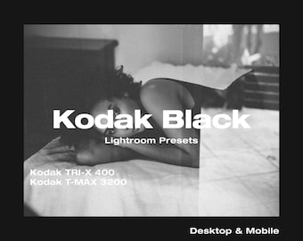 16 KODAK PROFESSIONAL Black and White Films Lightroom Presets Aesthetic Pack for Desktop & Mobile for Influencers