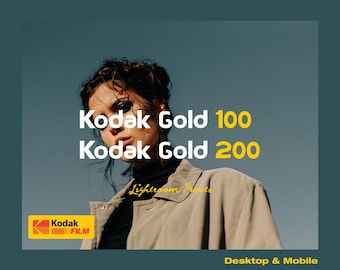 Kodak Gold 100 + Kodak Gold 200 Film Look Lightroom Presets Aesthetic Pack for Desktop & Mobile for Influencers, Bloggers or Photographers