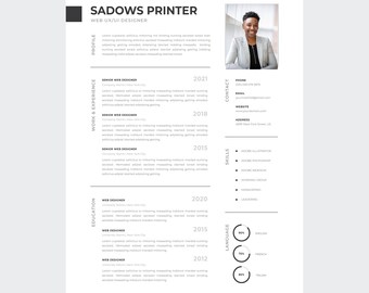 Professional Resume Template for Word, Clean CV Design