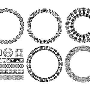 Border Asian Pattern Design Packs EPS PDF SVG