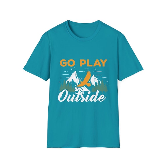 Women's Go Outside Adventure Nature T-Shirt - Hiking Camping Athletic Tee, 65% Cotton, Loose Fit Summer Top