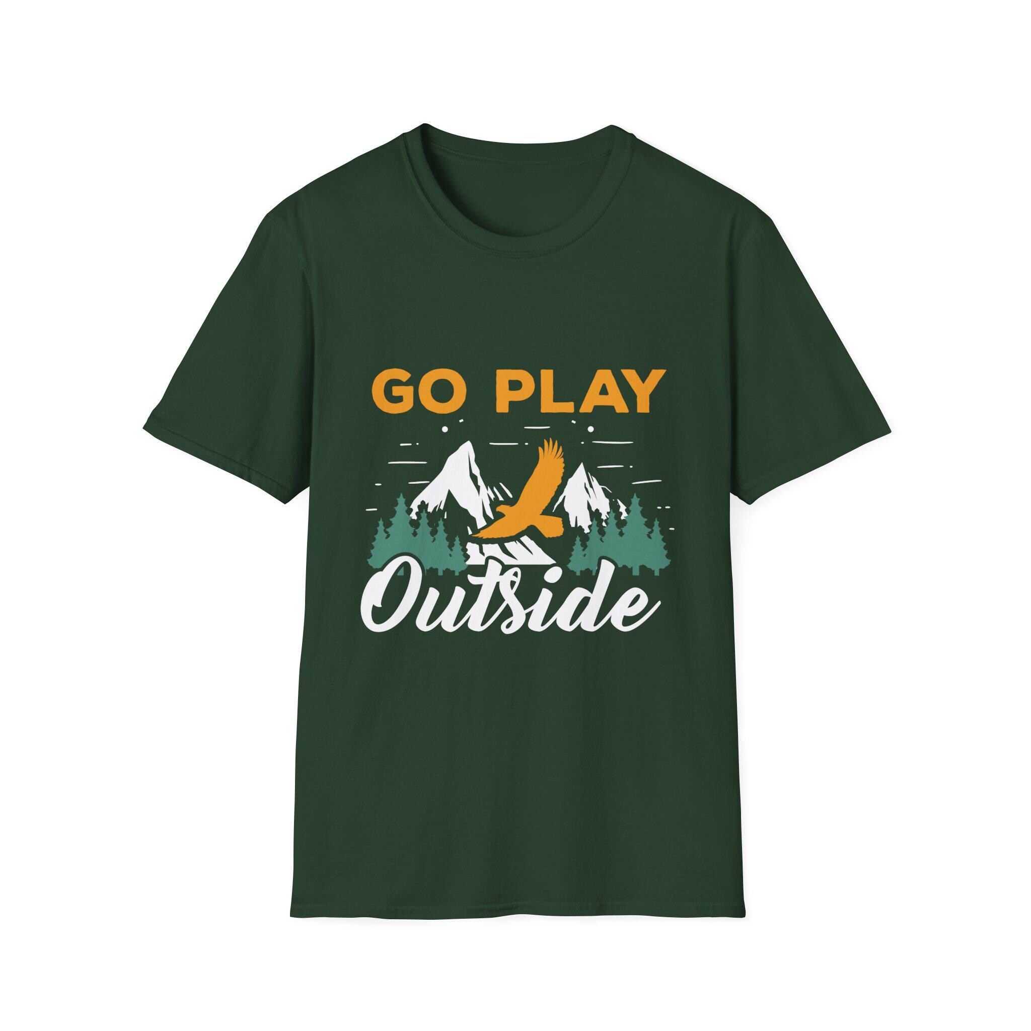 Women's Go Outside Adventure Nature Shirt - Hiking Camping Road Trip Tee, Light Green, Large