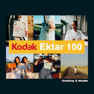 34 Kodak Ektar 100 Film Look Lightroom Presets Aesthetic Pack for Desktop & Mobile for Influencers, Bloggers or Photographers