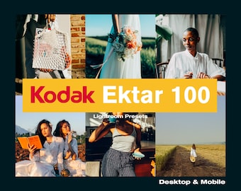 34 Kodak Ektar 100 Film Look Lightroom Presets Aesthetic Pack für Desktop & Mobile für Influencer, Blogger oder Fotografen