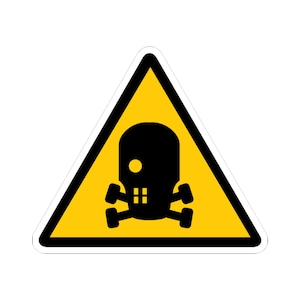 Skull Crossbones Hazard Triangle Sticker | Kiss-Cut Vinyl Decal