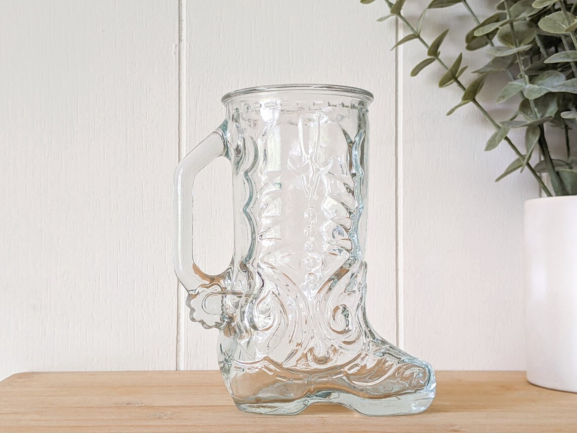 Vintage Cowboy Boot Drinking Glass Libbey of Canada Vintage Etsy