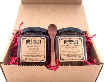 Homemade Jam and Preserves Gift Box, Two Large Jars
