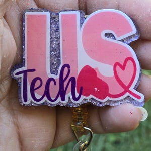 Changeable Ultra Sound Tech Badge Reel for Nurses and Medical Staff - Perfect for Office Personnel