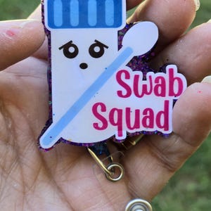 Changeable Swab Squad Badge Reel for Medical Professionals